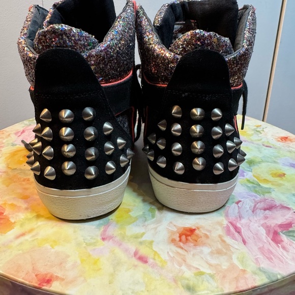 NEW limited edition Ash Glitter Spiked Hightop Spirit Sneakers - Size 38 - Picture 8 of 16